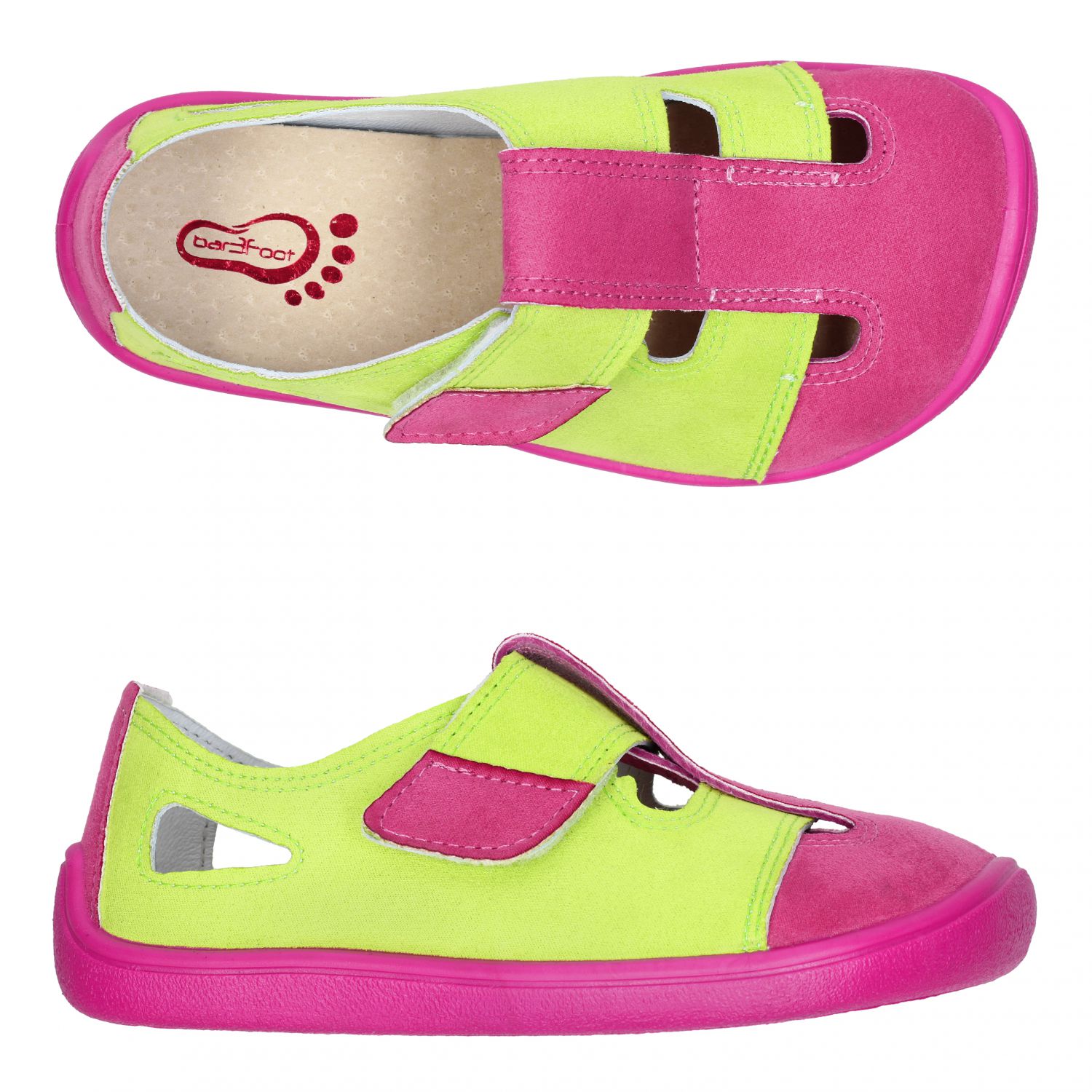 3F Bar3foot Sandalen Neon- Pink