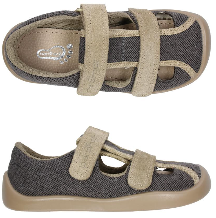 3F Bar3foot Baumwolle M-Sandalen Brown (die schmalere Variante)