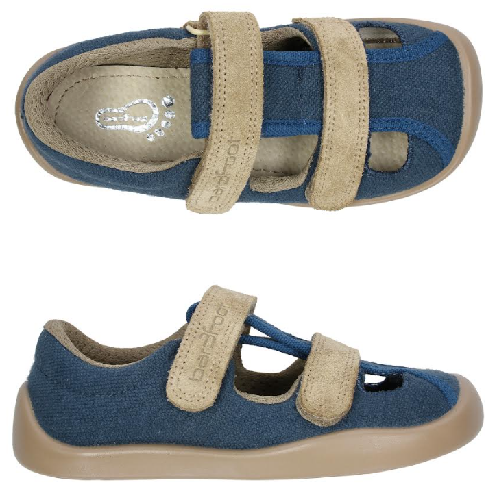 3F Bar3foot Baumwolle  M-Sandalen Navy Blue (die schmalere Variante)
