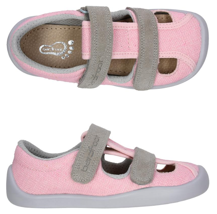 3F Bar3foot Leinen M-Sandalen Light Pink (die schmalere Variante)