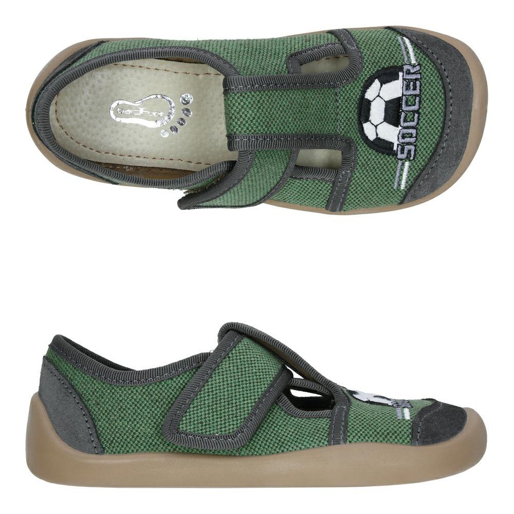 3F Bar3foot Hausschuhe M-NEVADA Grün Soccer (Modell SLIM)) 