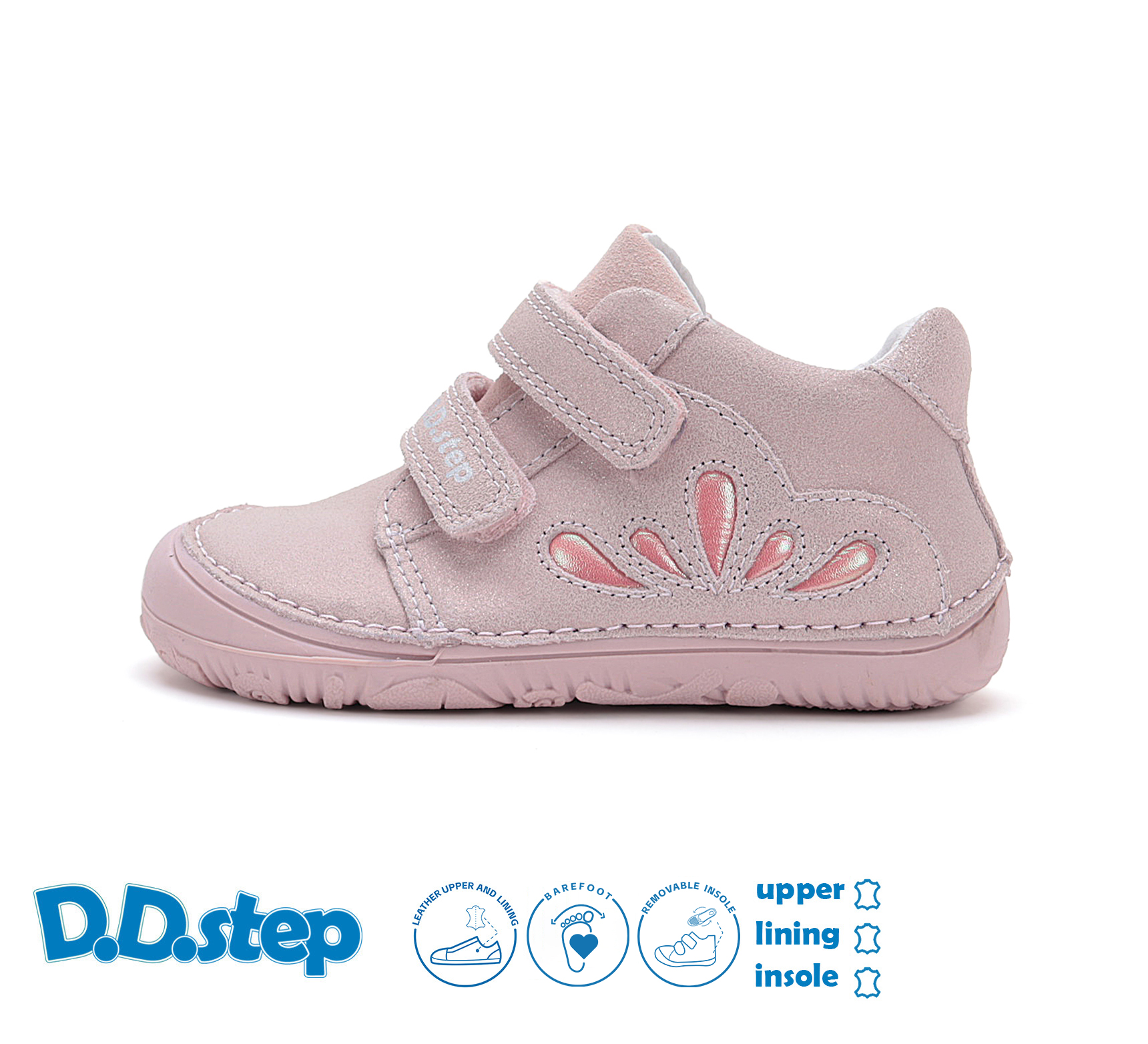D.D.Step Pink Leder Übergangsschuhe