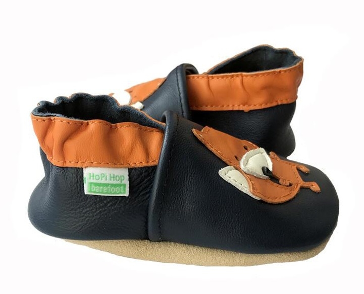 Hopi Hop Krabbelschuhe/ Hausschuhe Fuchs (Blau)