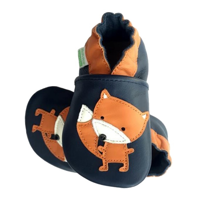 Hopi Hop Krabbelschuhe/ Hausschuhe Fuchs (Blau)