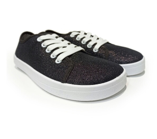 Barfußschuhe Anatomic Schwarz-Weiß mit Glitzer 